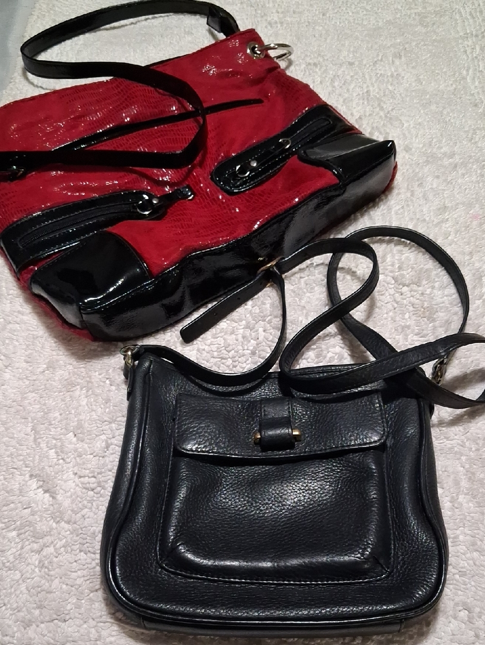 Talbots Black Pebbled Leather Crossbody Bag & New Directions Bag Bundle